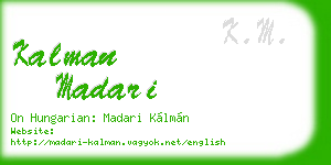 kalman madari business card